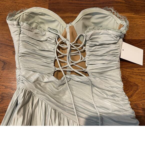 Jluxlabel Women’s Roe Drape Strapless Maxi Dress Light Green Size Small NWT - Picture 6 of 11
